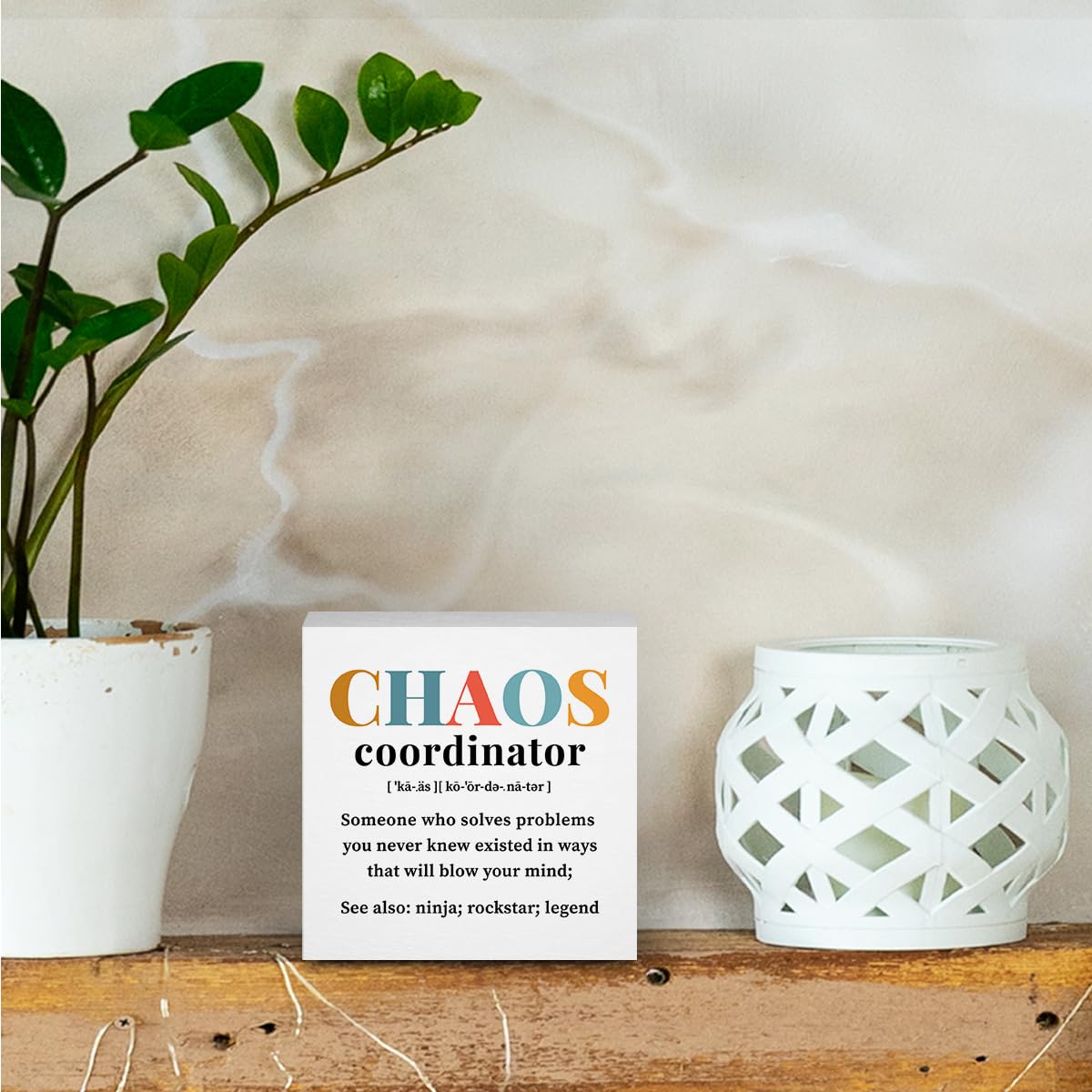 Chaos Coordinator Gifts Office Decor Wooden Box Sign, Administrative Professional Day Gifts Thank You Gifts