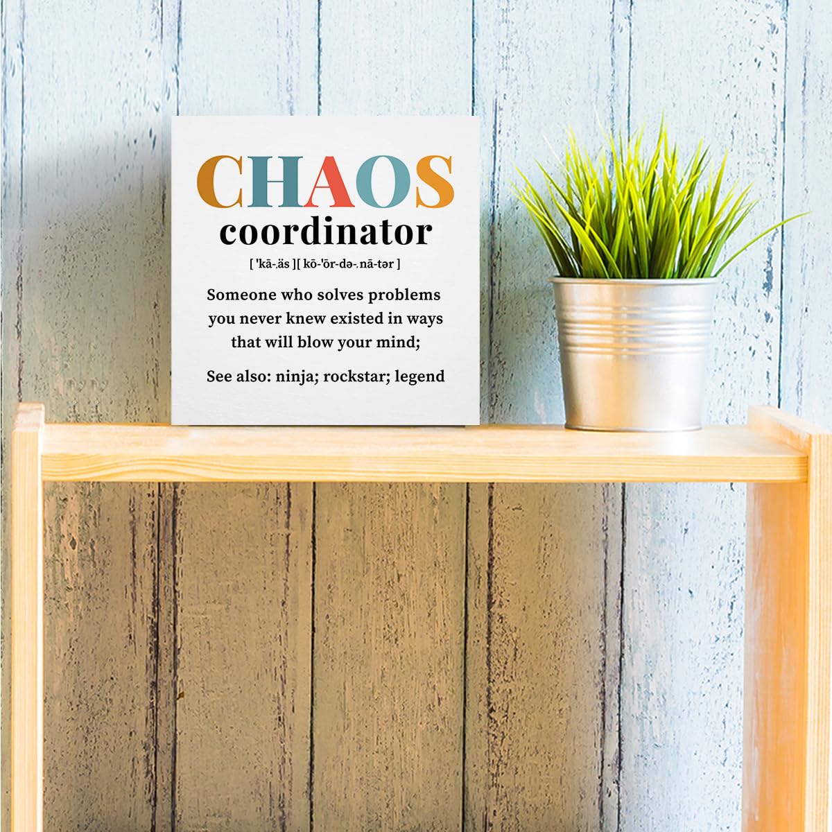 Chaos Coordinator Gifts Office Decor Wooden Box Sign, Administrative Professional Day Gifts Thank You Gifts