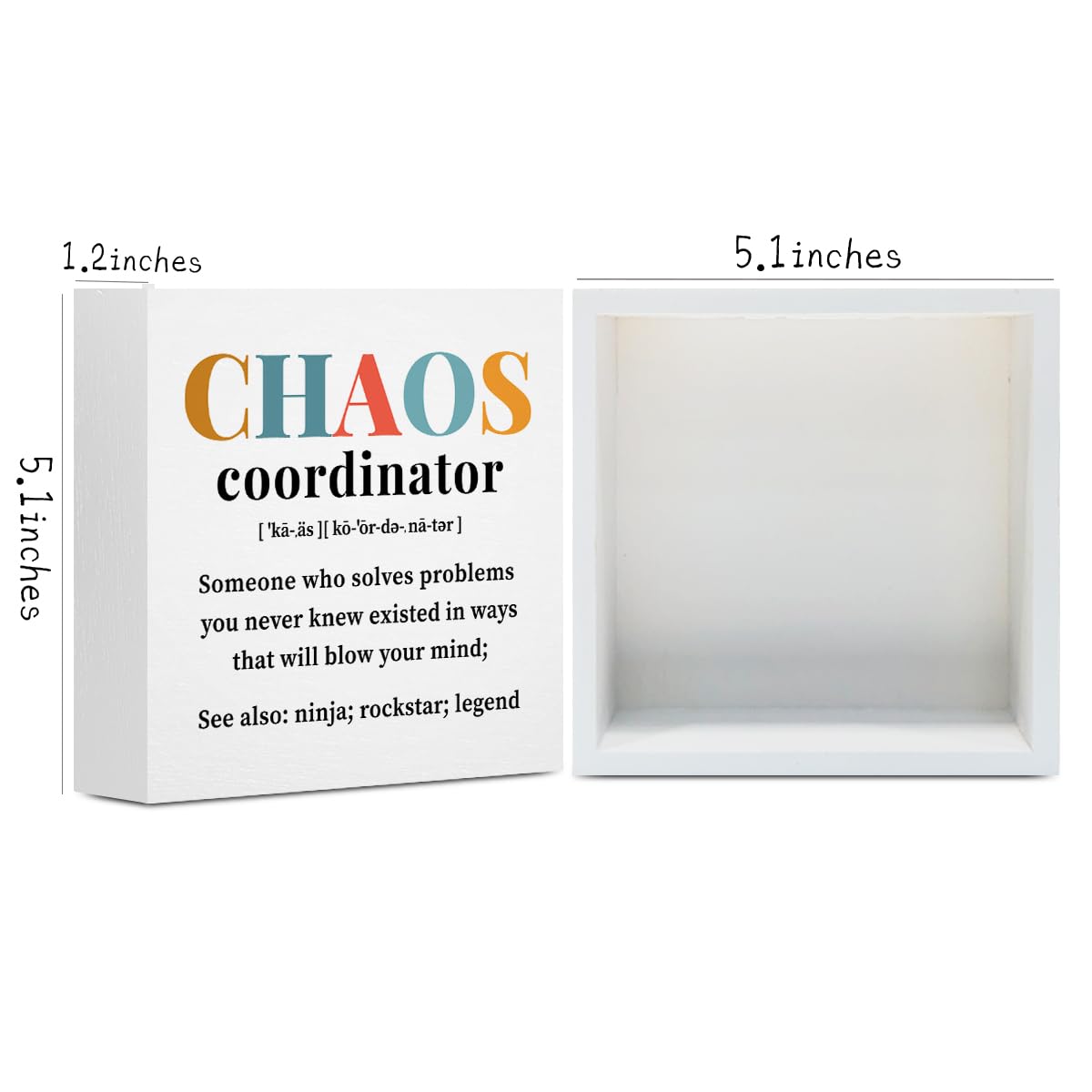 Chaos Coordinator Gifts Office Decor Wooden Box Sign, Administrative Professional Day Gifts Thank You Gifts