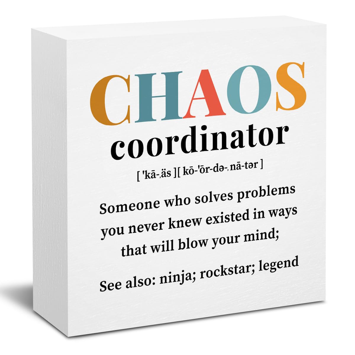 Chaos Coordinator Gifts Office Decor Wooden Box Sign, Administrative Professional Day Gifts Thank You Gifts