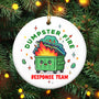 Christmas Funny Work Gifts for Coworkers - Ceramic Dumpster Fire Christmas Ornaments 2025
