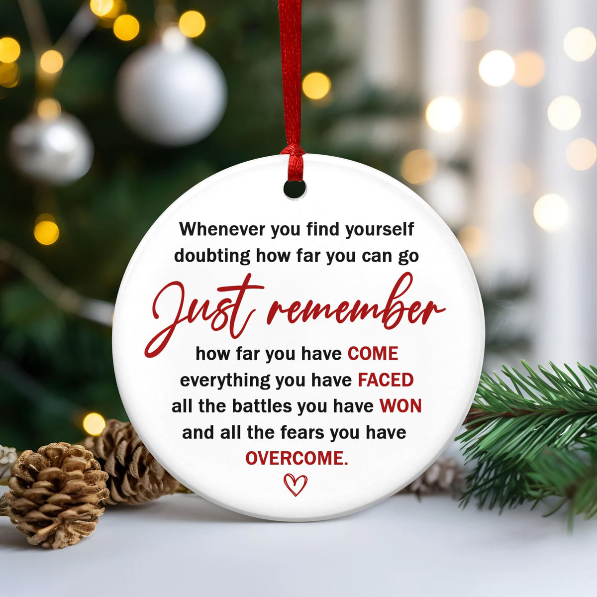 Christmas Inspirational Gifts for Women Men - Ceramic Christmas Ornaments 2025 for Xmas Decorations