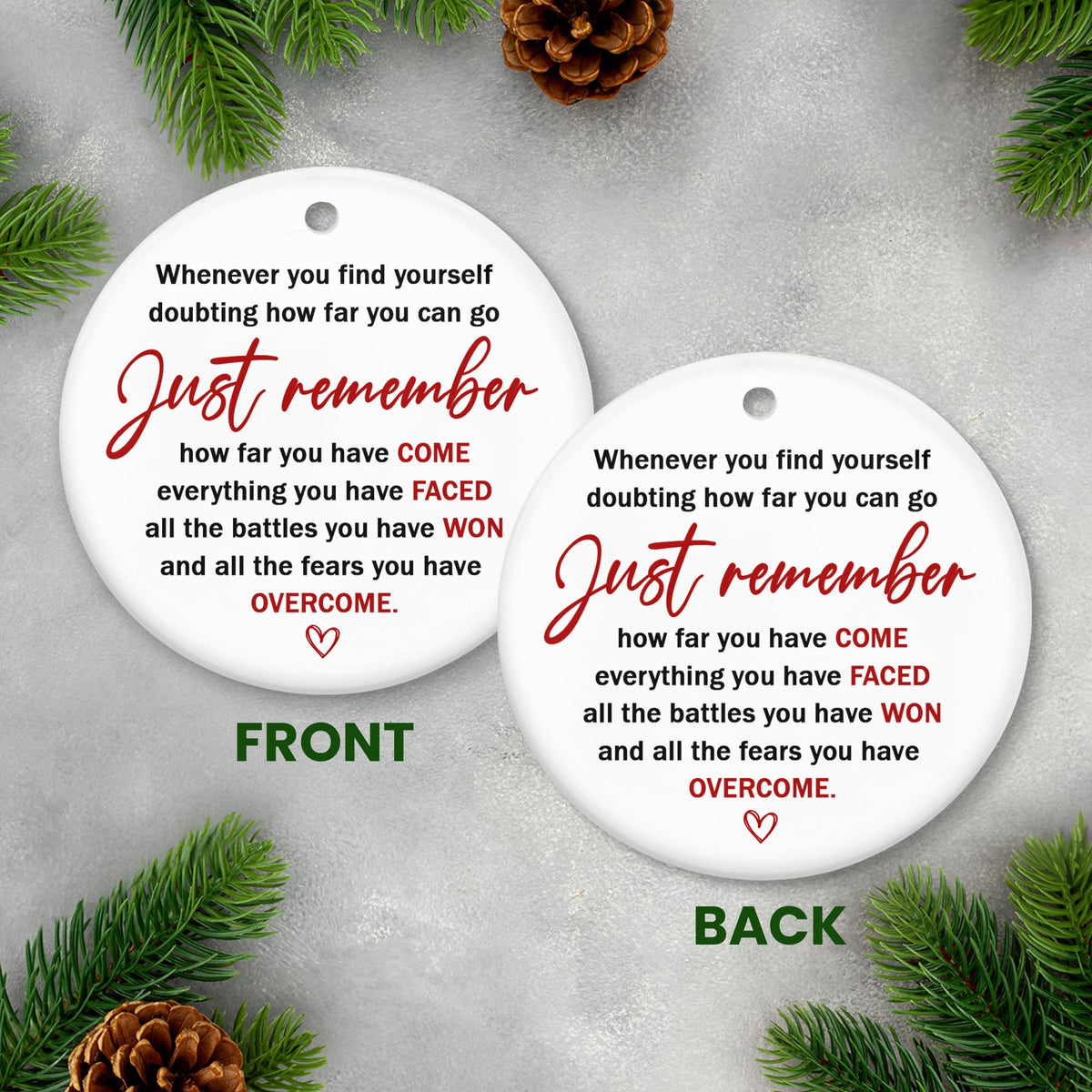 Christmas Inspirational Gifts for Women Men - Ceramic Christmas Ornaments 2025 for Xmas Decorations