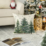 Soft Velvet Christmas Trees Snowflake Throw Pillow Cover, 2 Pack 18 x 18 Inch Winter Holiday Cushion Case
