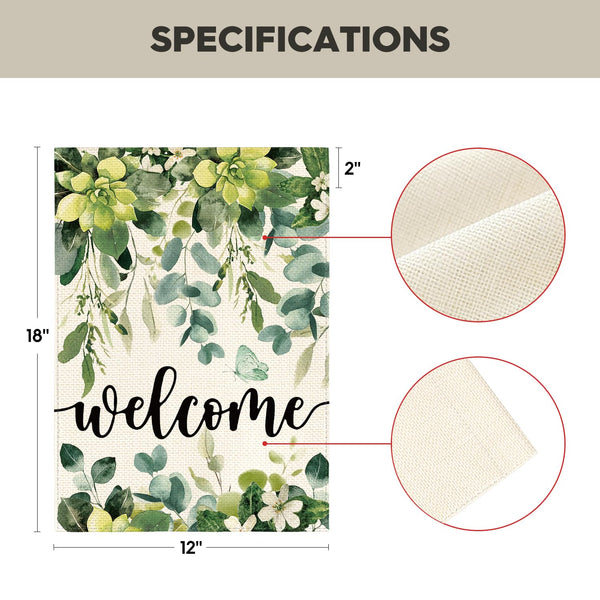 Set of 12, Seasonal Holiday Garden Flag 12x18 Inch Single Sided Outside, Welcome Farmhouse Yard Outdoor Flag