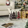 2 Pack Watercolor Red and Black Buffalo Plaid Christmas Trees Throw Pillow Cover, 18 x 18 Inch