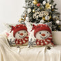 Winter Snowman Snowflake Bird Throw Pillow Covers Set of 2, 18 x 18 Inch Red