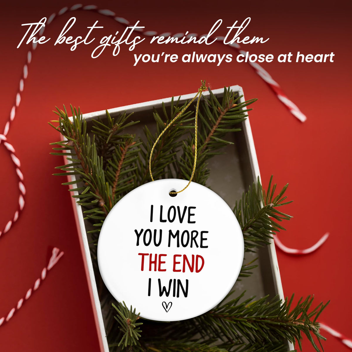 Christmas Couple Gifts for Girlfriend Boyfriend - Ceramic Christmas Ornaments 2025 for Tree Decorations - I Love You Gifts for Him Her