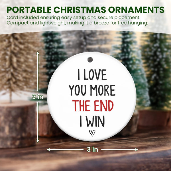 Christmas Couple Gifts for Girlfriend Boyfriend - Ceramic Christmas Ornaments 2025 for Tree Decorations - I Love You Gifts for Him Her