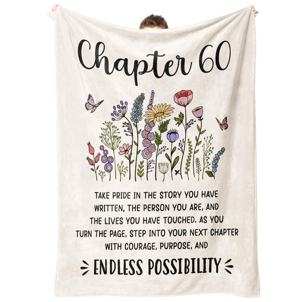 60th Birthday Gifts for Women, Chapter 60 Birthday Blanket, 60 Year Old Bday Gift for Woman, Friend, Sister, Mom, 1965