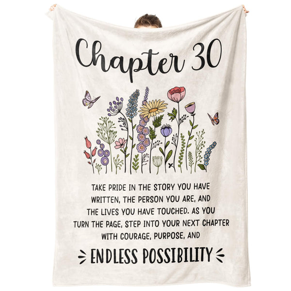 30th Birthday Gifts for Women, Chapter 30 Blanket, 30 Year Old Bday Gifts for Women, Daughter, Friend, 1995 30th