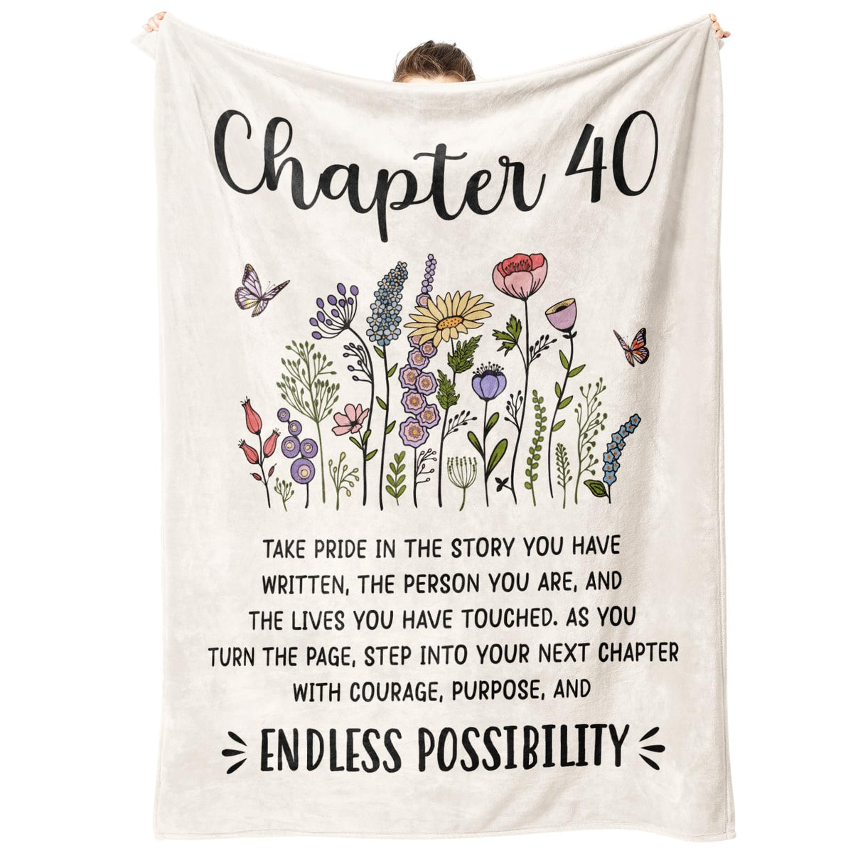 40th Birthday Gifts Women, Chapter 40 Blanket Gift for Her, 40 Year Old Birthday Gifts for Women, Friend, Sister, Mom