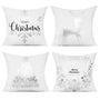 White Christmas Sliver Throw Pillow Covers Xmas Cases Decorations 18X18 Set of 4