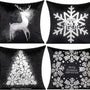 Black Christmas Sliver Throw Pillow Covers Xmas Cases Decorations 18X18 Set of 4