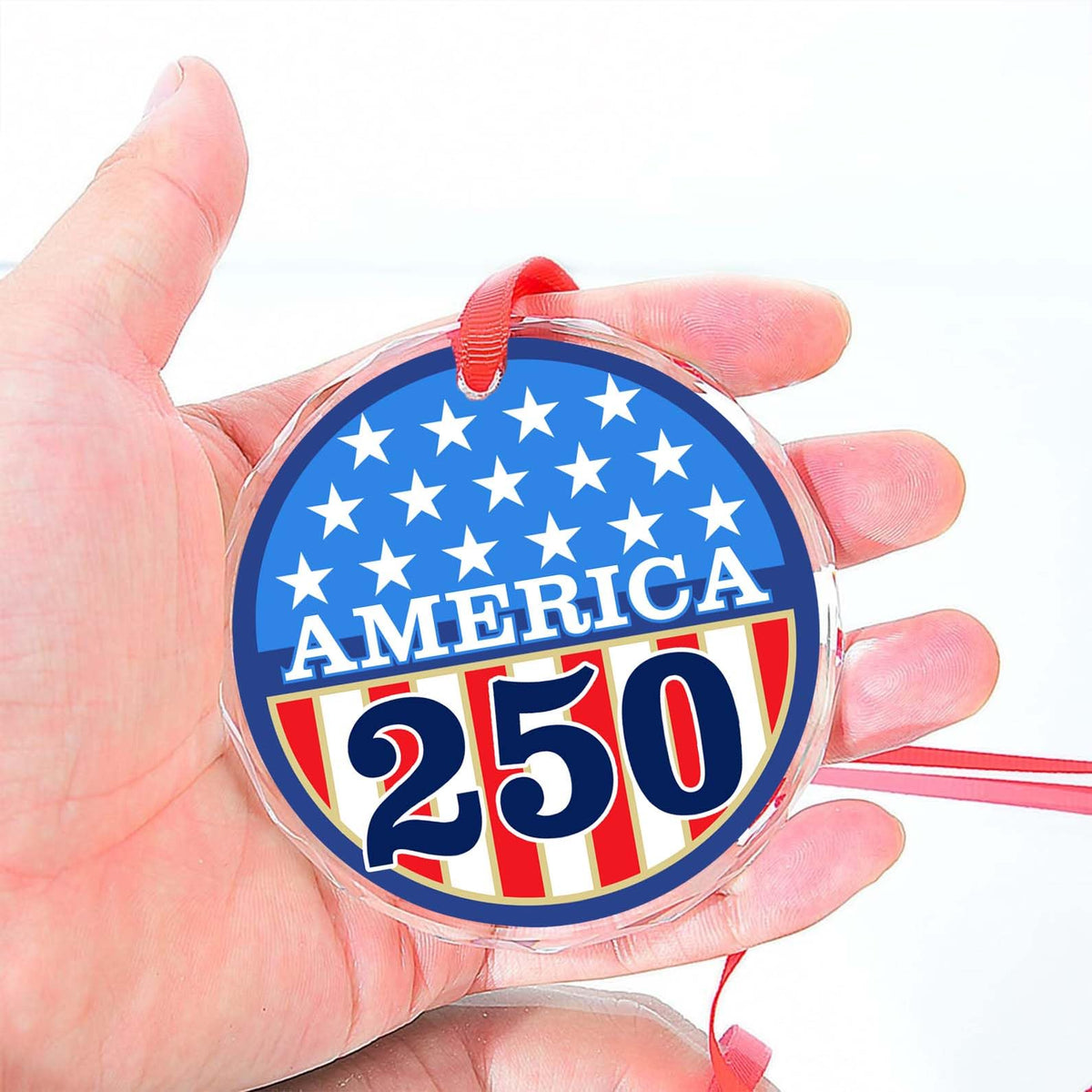 America 250 Glass Ornament | America 250 Anniversary | Happy 250th Birthday USA