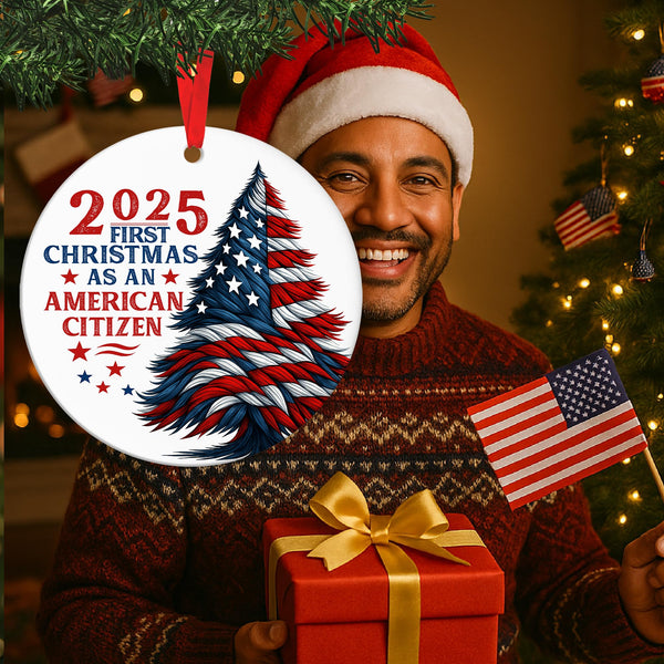 American Flag Gifts - Striking USA Christmas Ornament for Patriotic Celebrations