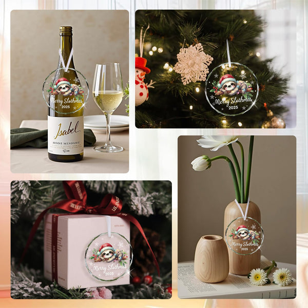 Christmas Ornaments 2025, Sloth Ornament for Christmas Tree for Sloth Lover Women Men Friends Bestie Girlfriend BFF