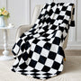 Checkered Throw Blanket for Couch, Soft & Cozy Fleece Flannel Blanket with Checkerboard Grid Home Decor