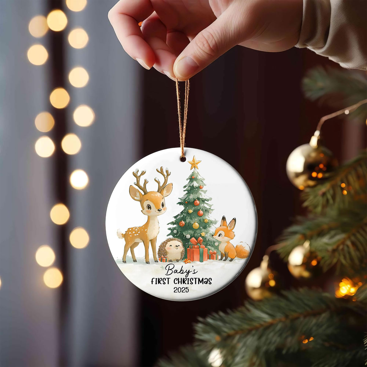 Baby's First Christmas Ornament 2025, Baby 1st Christmas, New Baby Ceramic Ornament for Girls Boys, Keepsake Newborn Baby Ornaments