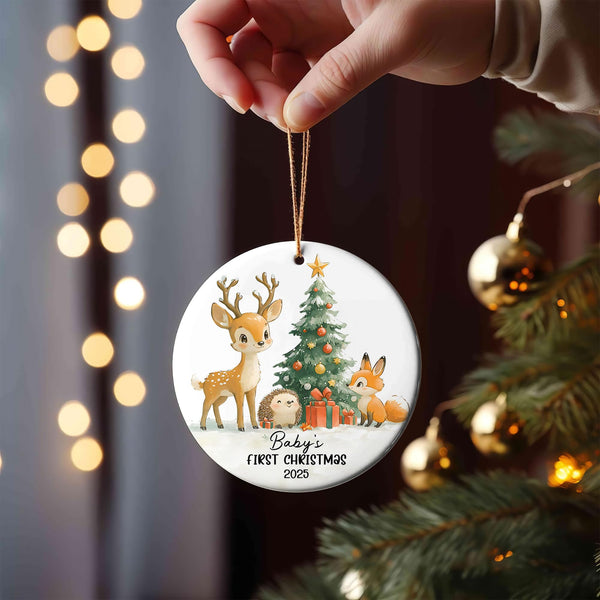 Baby's First Christmas Ornament 2025, Baby 1st Christmas, New Baby Ceramic Ornament for Girls Boys, Keepsake Newborn Baby Ornaments