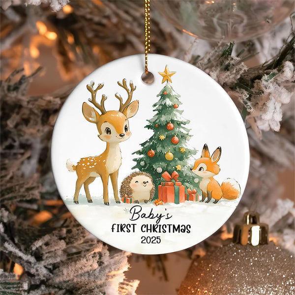 Baby's First Christmas Ornament 2025, Baby 1st Christmas, New Baby Ceramic Ornament for Girls Boys, Keepsake Newborn Baby Ornaments
