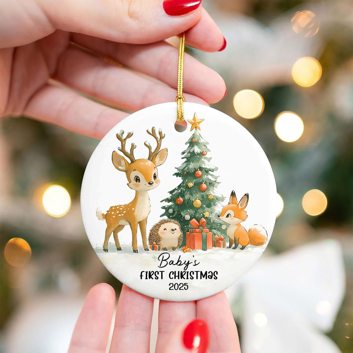 Baby's First Christmas Ornament 2025, Baby 1st Christmas, New Baby Ceramic Ornament for Girls Boys, Keepsake Newborn Baby Ornaments