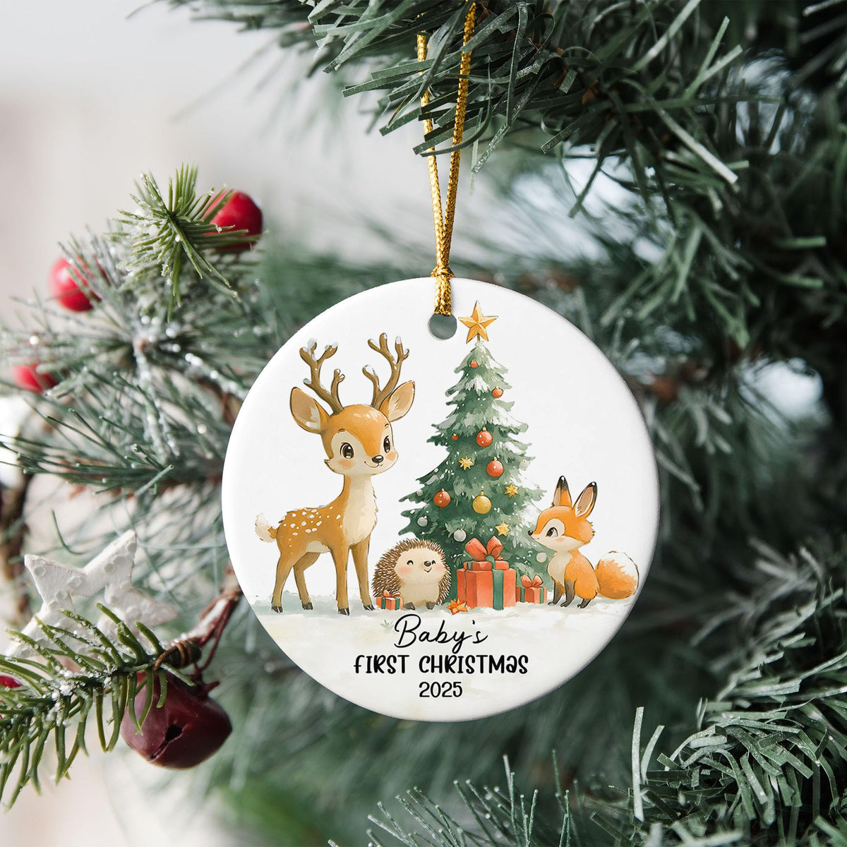 Baby's First Christmas Ornament 2025, Baby 1st Christmas, New Baby Ceramic Ornament for Girls Boys, Keepsake Newborn Baby Ornaments