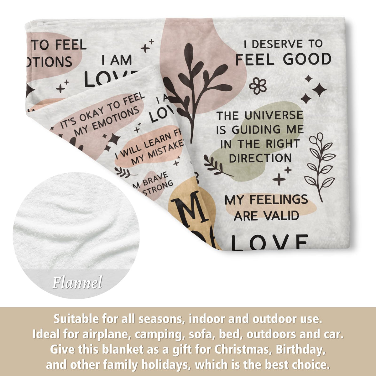New Mom Gifts Blanket, Christmas Birthday Gifts for Mom, Mama Daily Affirmations Blankets