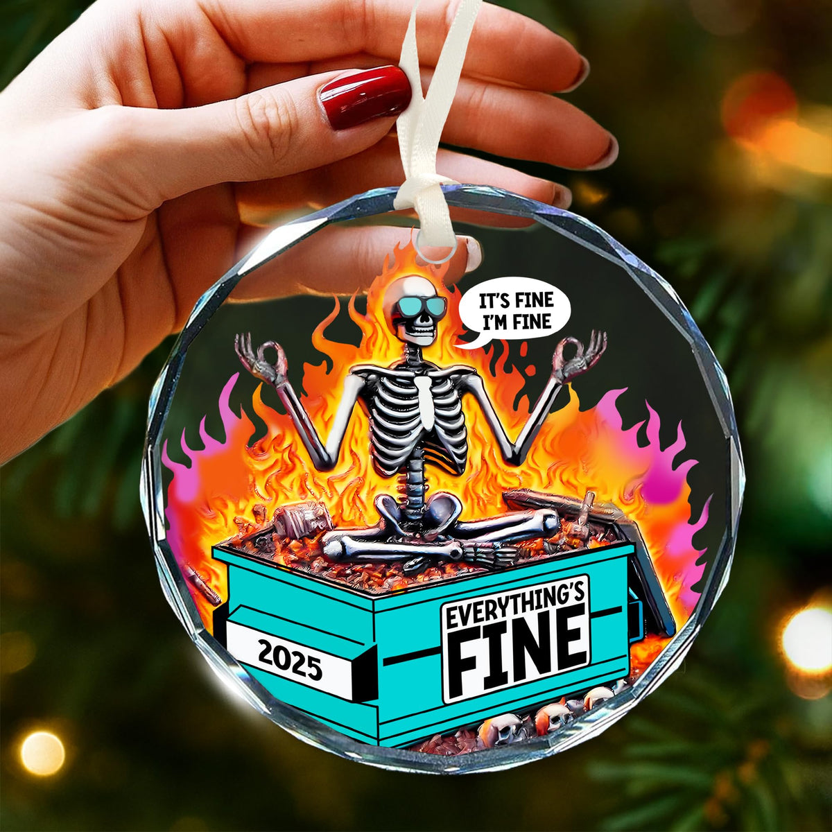 Dumpster Fire Ornament for Christmas Tree - Ideal Dumpster Fire Gifts for Him and Her