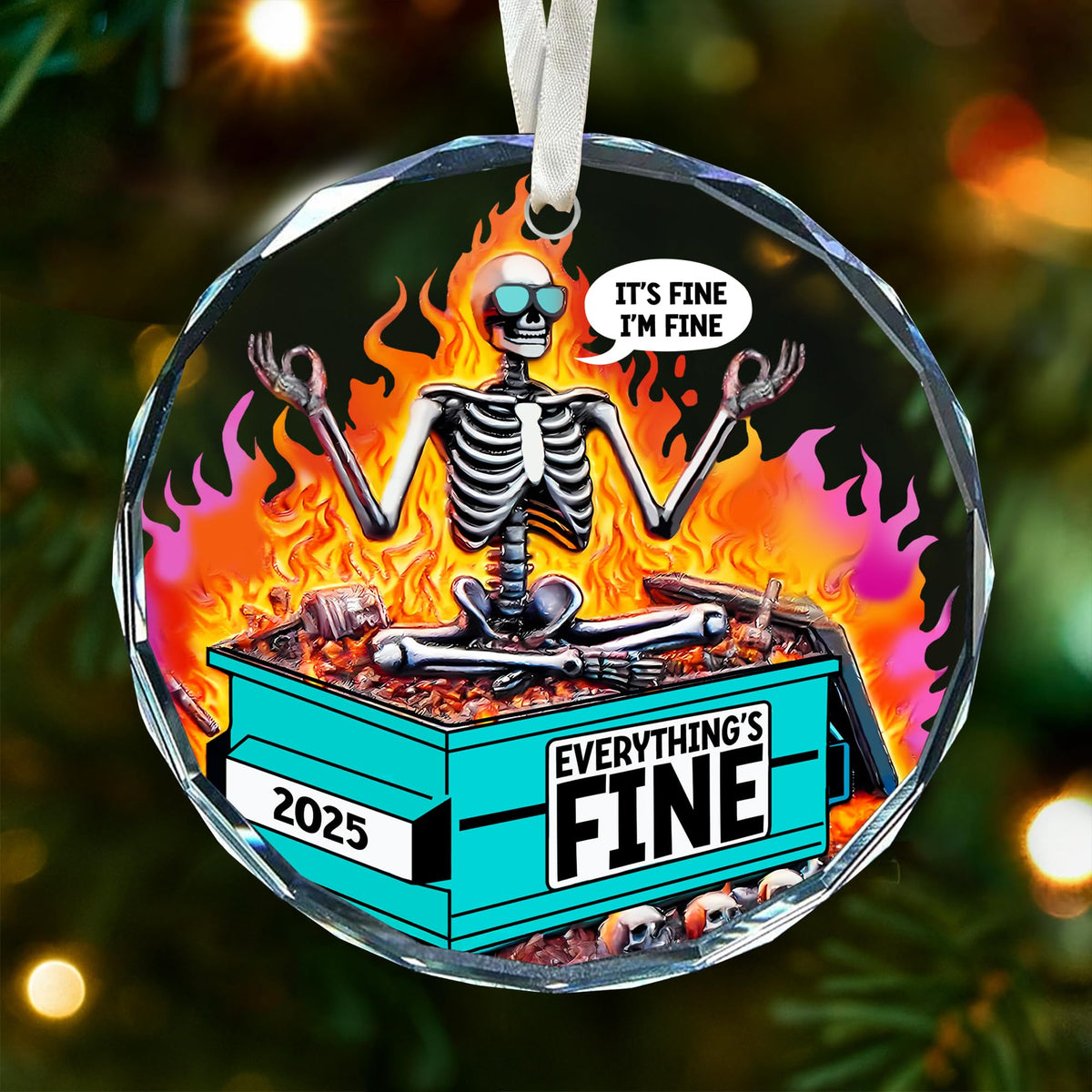 Dumpster Fire Ornament for Christmas Tree - Ideal Dumpster Fire Gifts for Him and Her