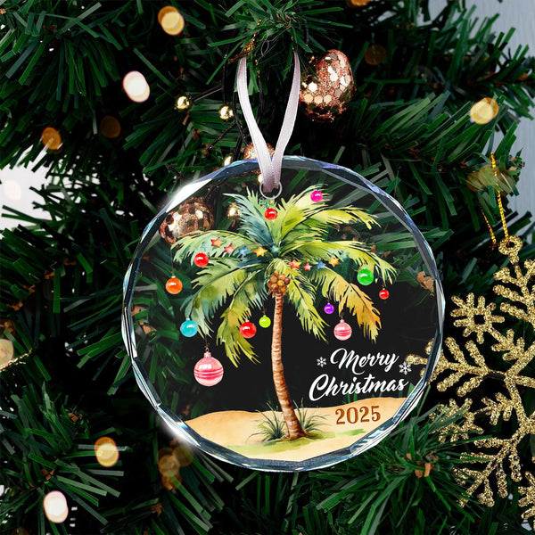 Palm Tree Christmas Ornament - Coastal Beach Ornaments for Christmas Tree, Ocean and Beachy Ornaments
