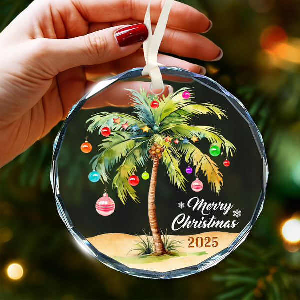 Palm Tree Christmas Ornament - Coastal Beach Ornaments for Christmas Tree, Ocean and Beachy Ornaments