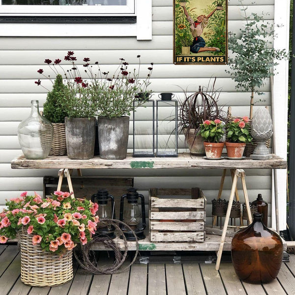 Gardening Gifts It‘s Not Hoarding If It's Plants Vintage Garden Signs for Home Garden Greenhouse