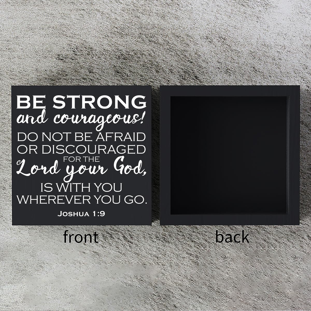 Bible Verse Wooden Box Sign Plaque Be Strong and Courageous Do Not Be Afraid Wood Box Sign Rustic Art