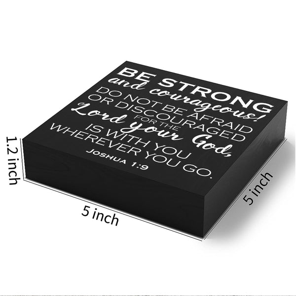 Bible Verse Wooden Box Sign Plaque Be Strong and Courageous Do Not Be Afraid Wood Box Sign Rustic Art