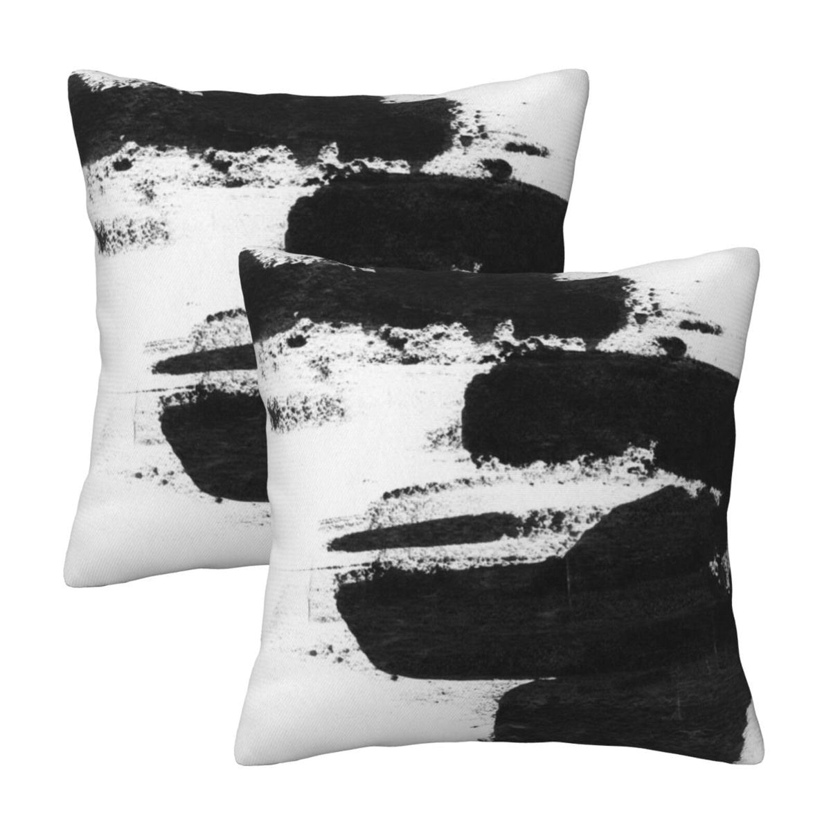 Black and White Throw Pillow Covers 18x18 in Set of 2, Decorative Modern Abstract Boho Pillow Case