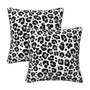 White and Grey Leopard Print Pillow Covers 18x18 in Couch Cheetah Pillow Case Sets of 2