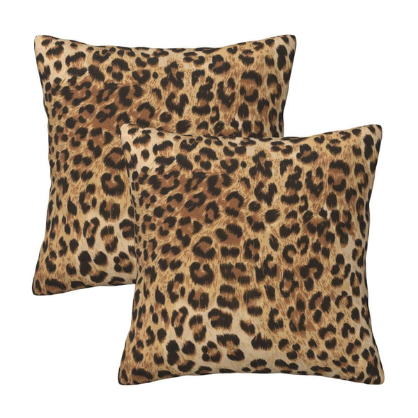 Leopard Print Pillow Covers 18x18 in Couch Cheetah Print Pillow Case Sets of 2