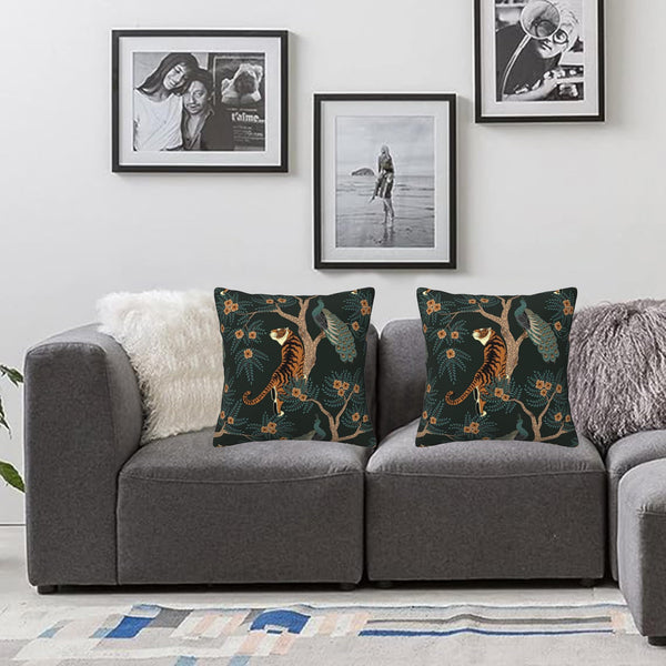 Marble Gold and Black Pillow Covers 18x18 in Couch Pillow Case Sets of 2