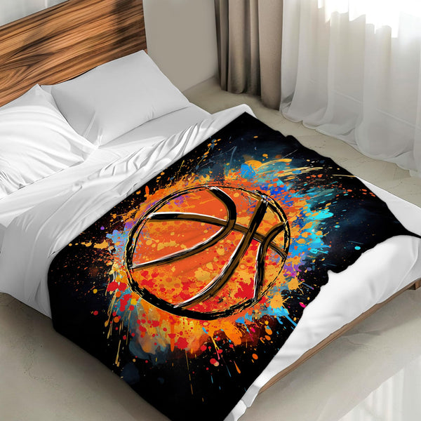 Blanket for Boys Men- Basketball Throw Blanket Gift for Basketball Lover - Sports Blankets for Kids Teens Adults