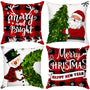 Brightown Christmas Pillow Covers 18x18 Set of 4 Christmas Decorations