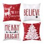 18 x18 Set of 4 Farmhouse Decorative Throw Cushion Covers Deer Christmas Tree Snowflake