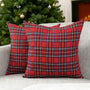 Velvet Red Tartan Plaid Throw Pillow Covers 18x18 Set of 2 Red Christmas Plaid