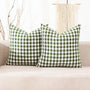 Sage Green Farmhouse Plaid Pillow Covers 18x18 Set of 2