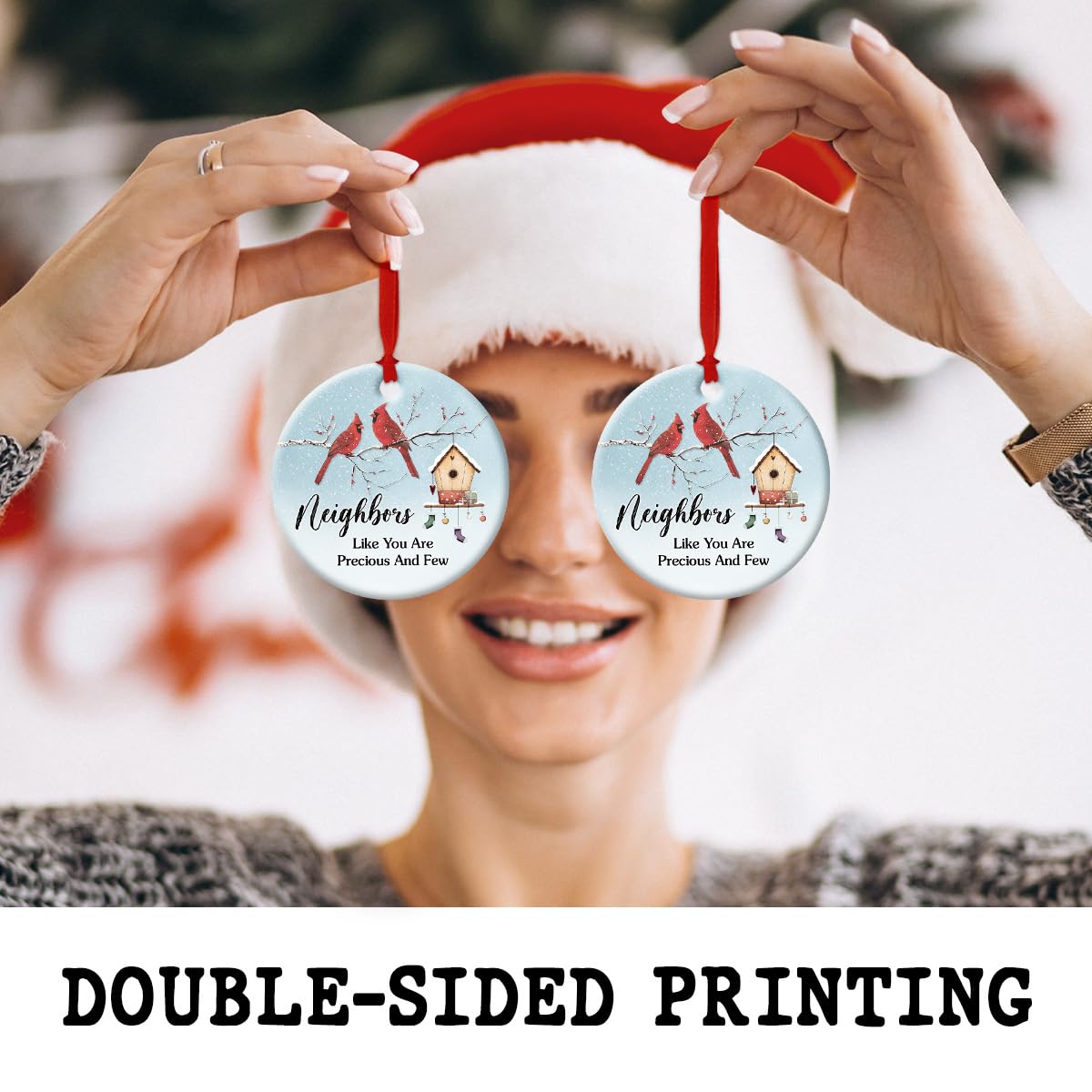Neighbor Ceramic Ornaments Decor Christmas - Friendship Ornament Gift to Cherish Sincere Neighborhood- Neighbors Like You are Precious & Few