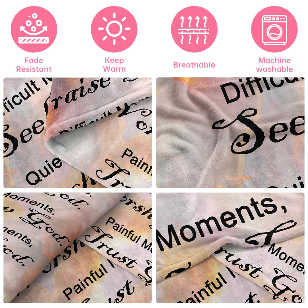 Christian Gifts for Women Faith, Inspirational/Religious/Spiritual Gifts for Adults, Soft Throw Blankets