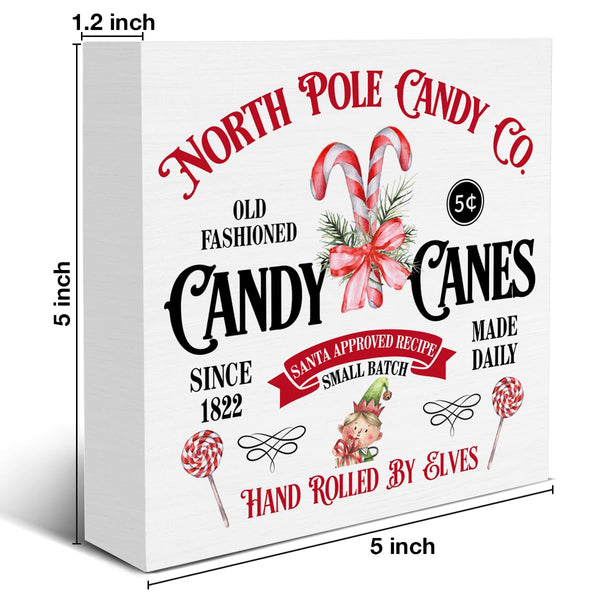 Candy Christmas Decorations Farmhouse Candy Cane Christmas Wooden Box Sign