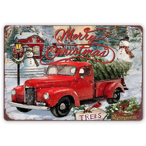 Snowman Decor Metal Signs, Let It Snow, Winter Cardinal Wall Decor