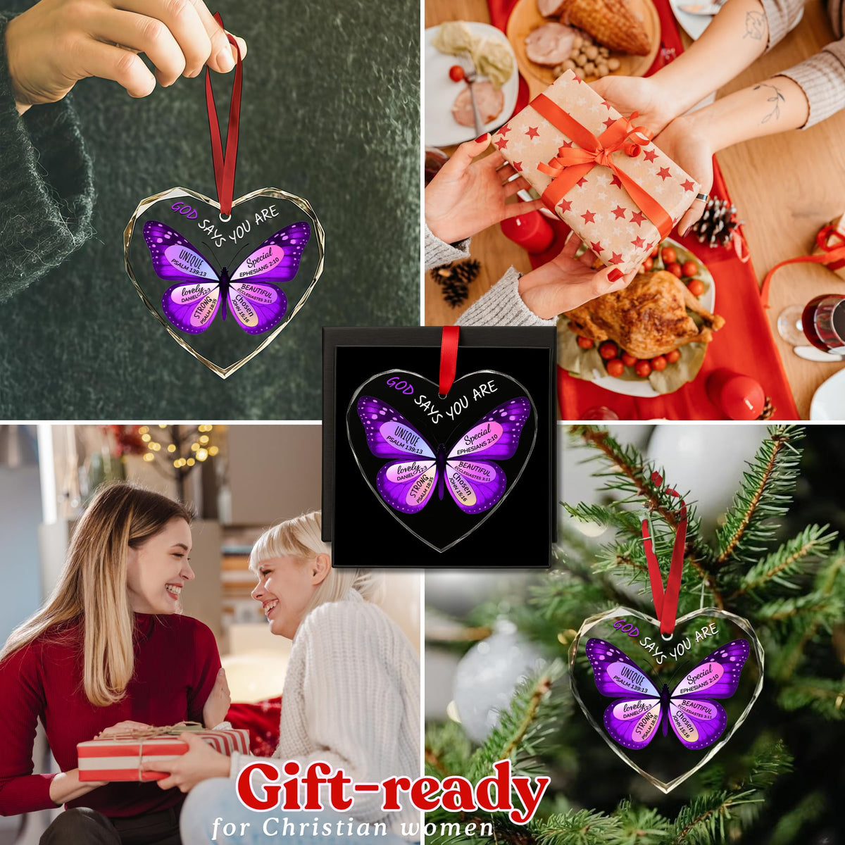 Christian Christmas Ornaments for Women 2025 - Spiritual Catholic Ornaments with Bible Verse Decoration