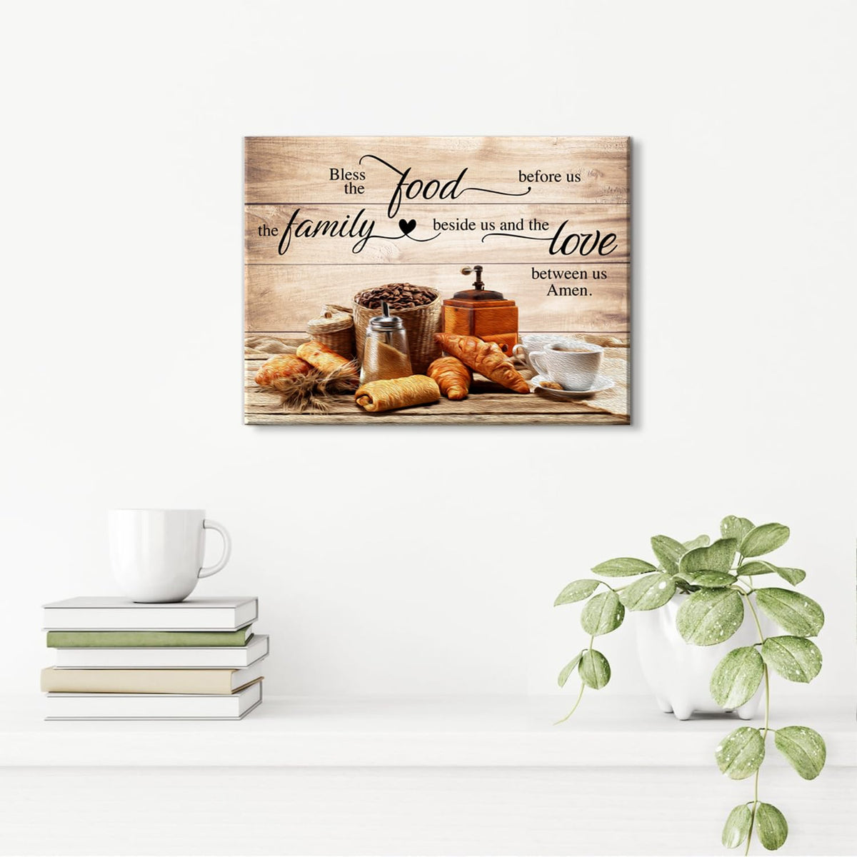 Christian Wall Art Kitchen Wall Decor Bless The Food Quote Dining Room Pictures Rustic Coffee Art Wall Decor
